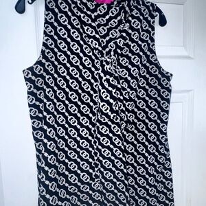 Macbeth Collection by Margaret Josephs Black and Cream Chain Blouse